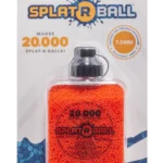 Front View of Packaging for SplatrBall 20000 7.5MM Dehydrated Rounds Orange