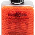 Back View of SplatrBall 20000 7.5MM Dehydrated Rounds Orange in bottle