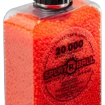 Right Side View of SplatrBall 20000 7.5MM Dehydrated Rounds Orange in bottle