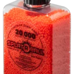 Left Side View of SplatrBall 20000 7.5MM Dehydrated Rounds Orange in bottle