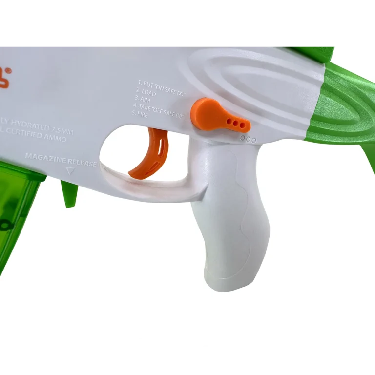 Full Auto Glow-In-The-Dark water bead blaster safety lever view