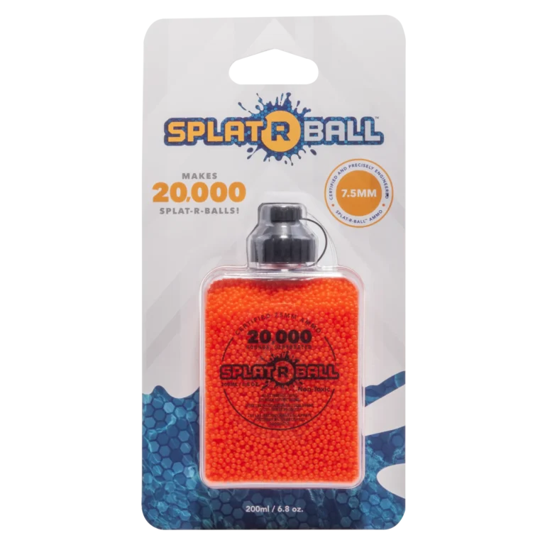 Front View of Packaging for SplatrBall 20000 7.5MM Dehydrated Rounds Orange in bottle Thumbnail