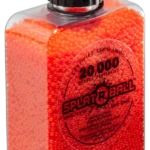 Right Side View of SplatrBall 20000 7.5MM Dehydrated Rounds Orange in bottle
