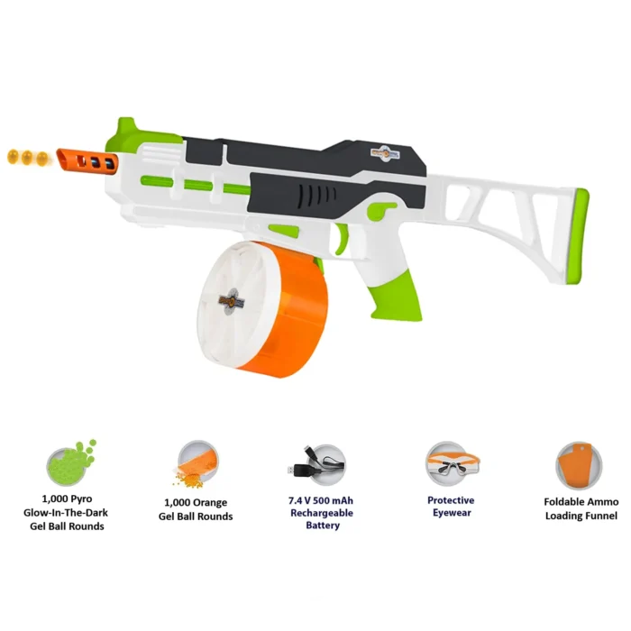 SplatRBall SRB1200 Pyro Glow-in-the-dark water gel ball blaster